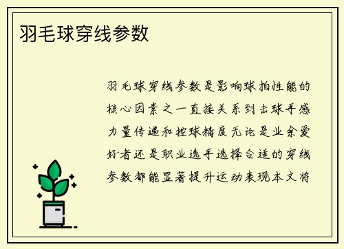 羽毛球穿线参数